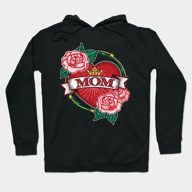 Ornamental Tattoo Style Heart - MOM Hoodie by wickedpretty